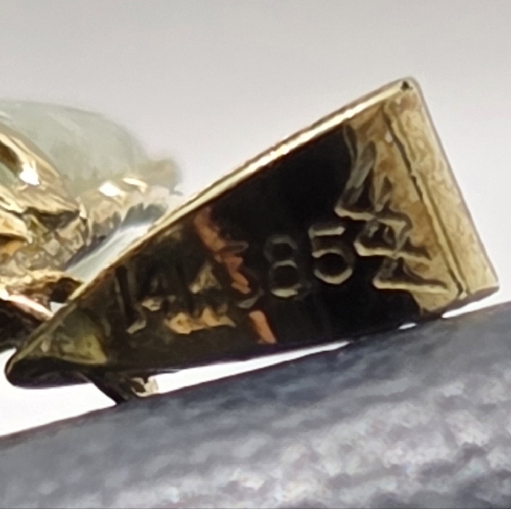 Elegant Jade Pendant with 14kGold Accents - Picture 10 of 14